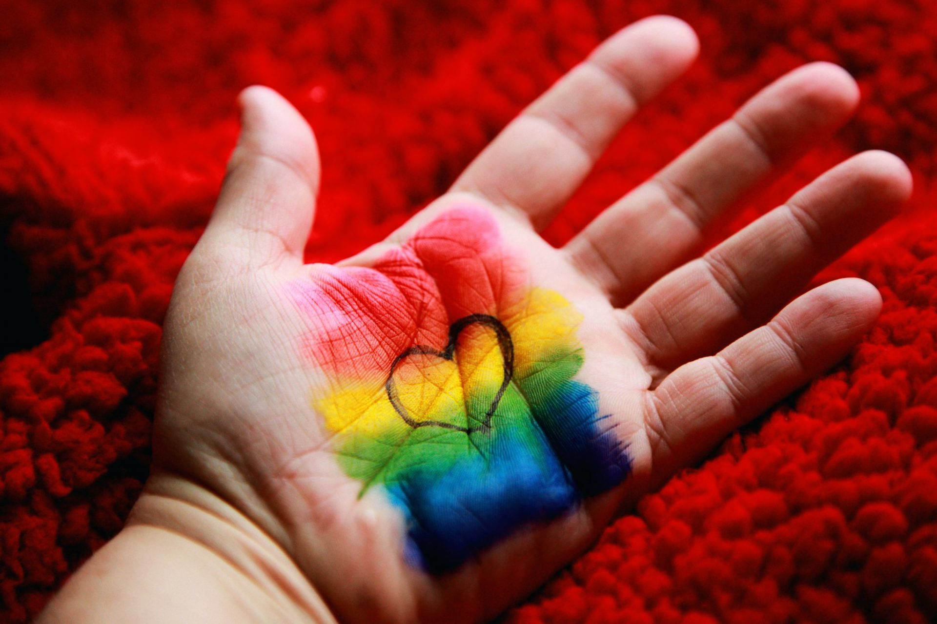 LGBT rainbow hand